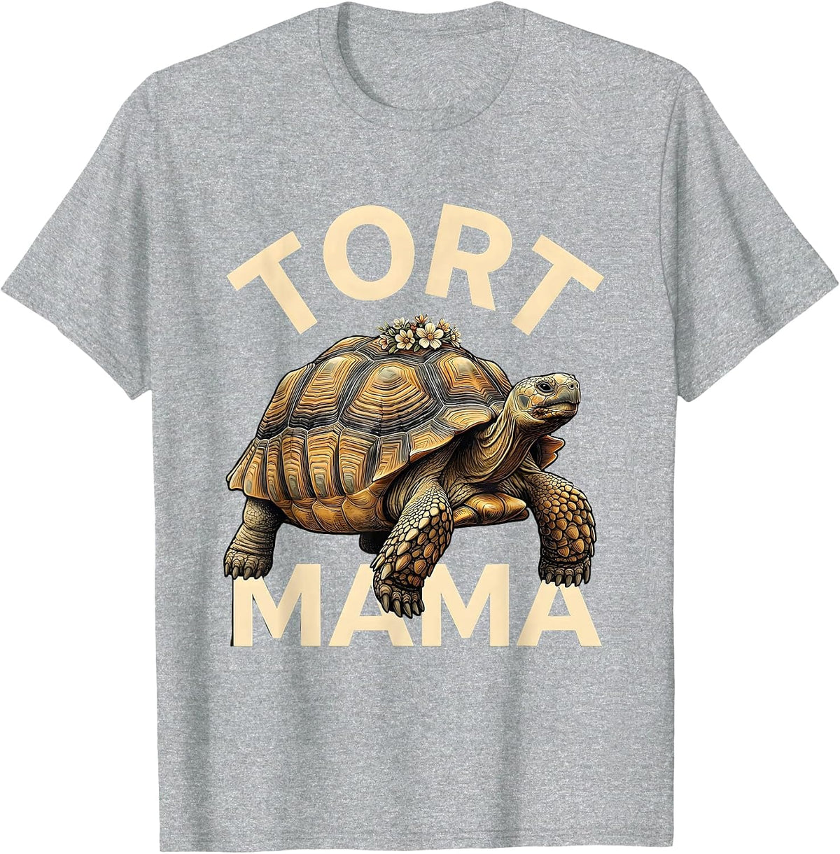 Men's Tort Mama Funny Sulcata Tortoise Pet Mom Reptile Lover T-Shirt - Heather Grey
