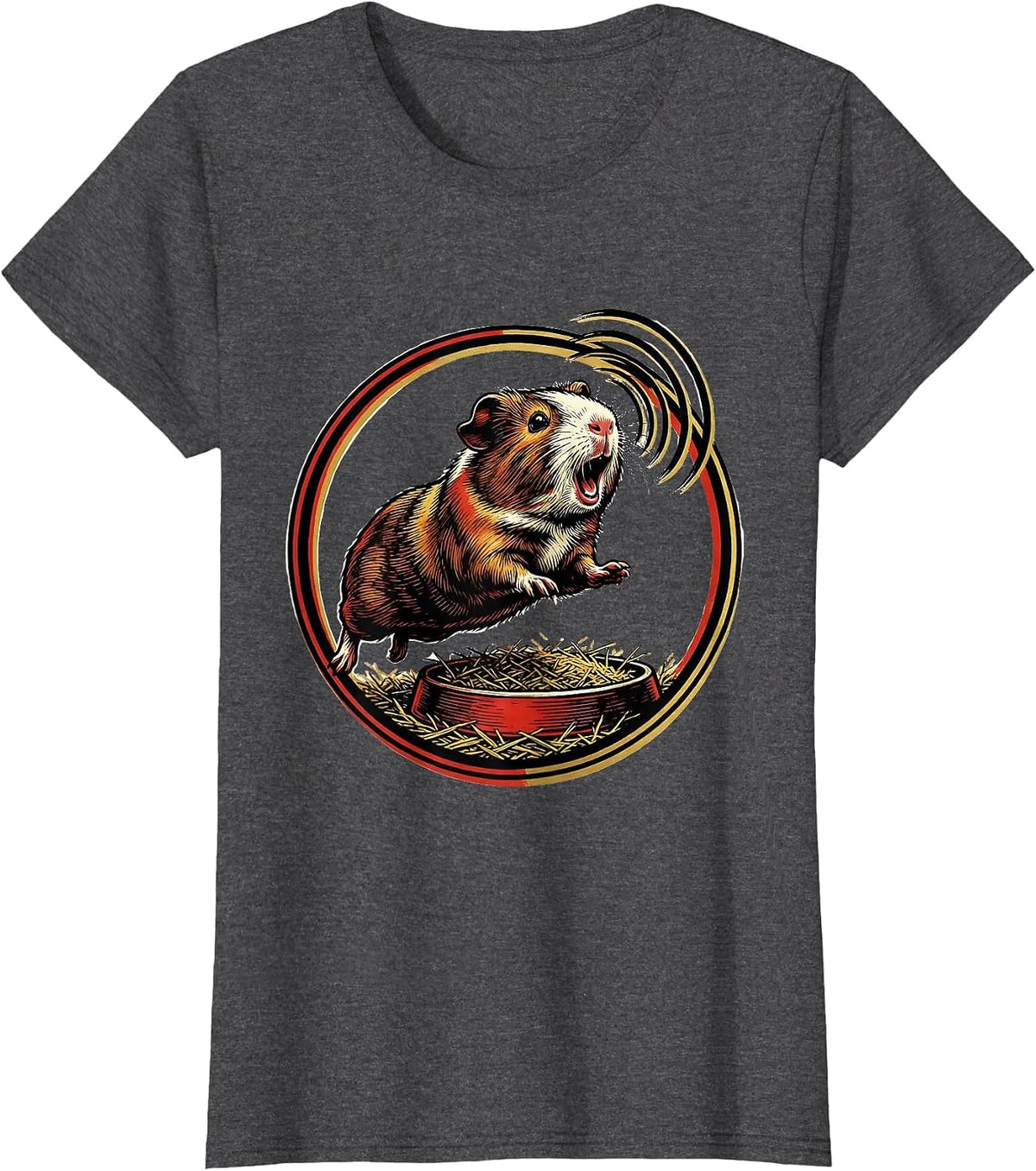 Women's Sealed Guinea Pig Badge Funny Pet Lover Gift T-Shirt - Dark Heather Grey