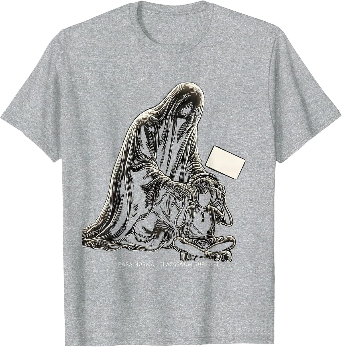 Men's Para Normal Classroom Support Funny Ghost Paraprofessional T-Shirt - Heather Grey