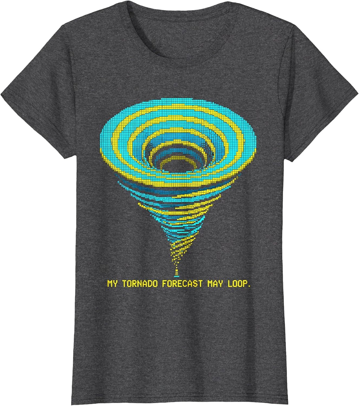 Women's My Tornado Forecast May Loop Funny Storm Chaser Meteorology T-Shirt - Dark Heather Grey