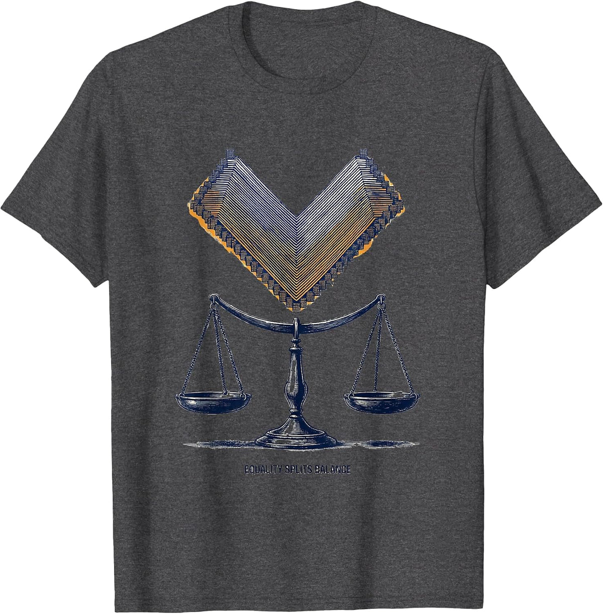 Men's Equality Splits Balance Antiracism Math Symbol Teacher Gift T-Shirt - Dark Heather Grey