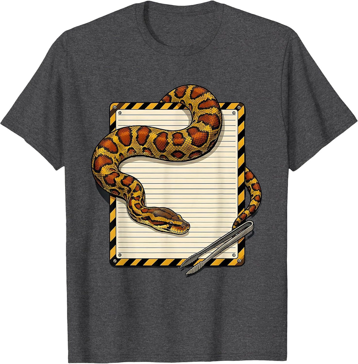 Men's Ball Python Danger Noodles Snake Owner Humor T-Shirt - Dark Heather Grey