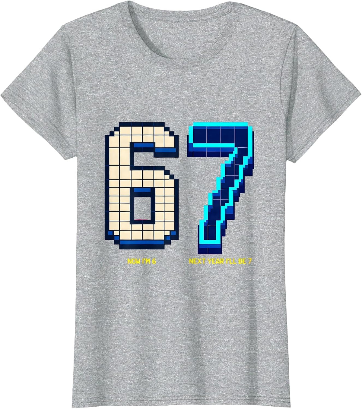Women's Now I'm 6 Next Year I'll Be 7 Kids 6th Birthday Age Humor T-Shirt - Heather Grey