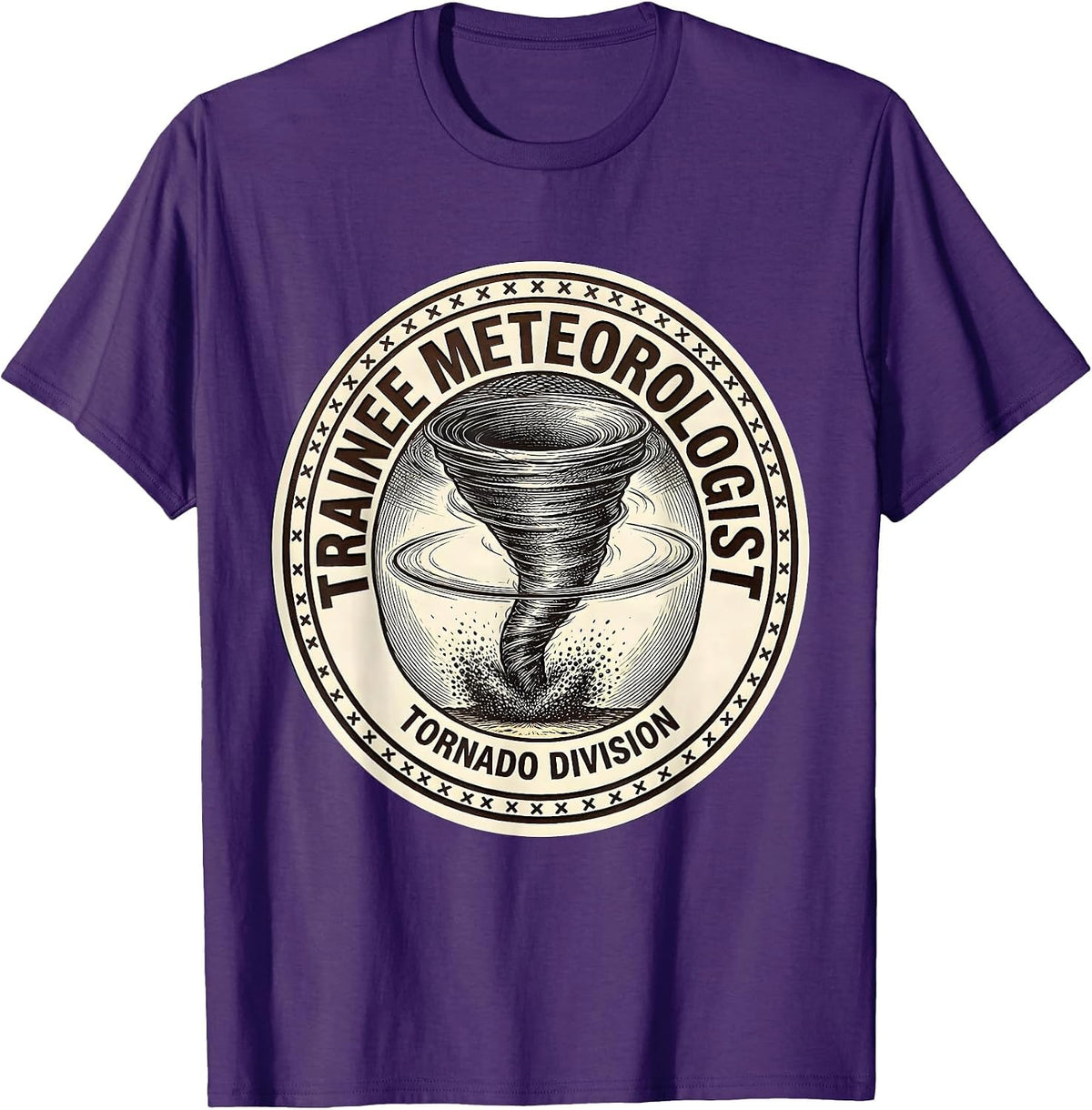 Men's Trainee Meteorologist, Tornado Division Storm Chaser T-Shirt - Purple