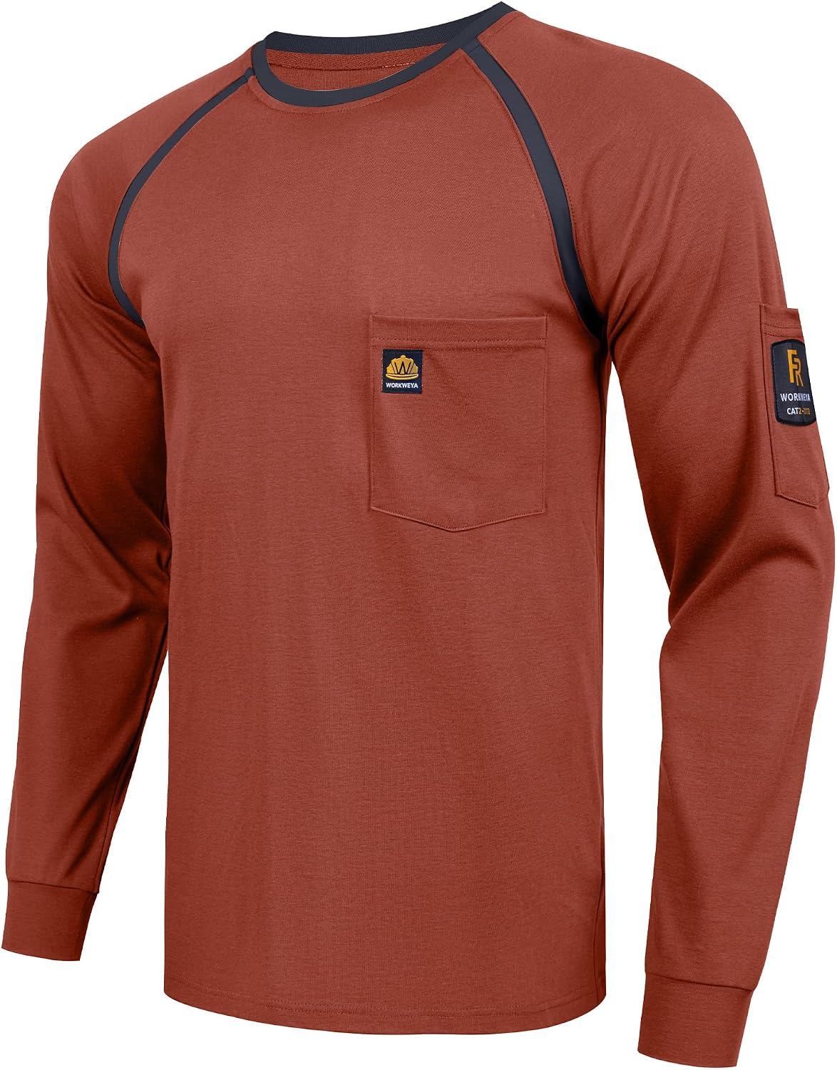 FR Shirts for Men 5.5 oz Flame Resistant Long Sleeve Shirt for Welding CAT2 - Maroon