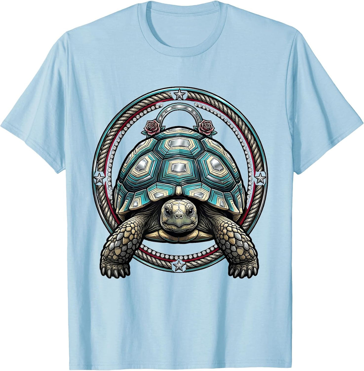 Men's Desert Tortoise Western Wildlife Illustration T-Shirt - Baby Blue