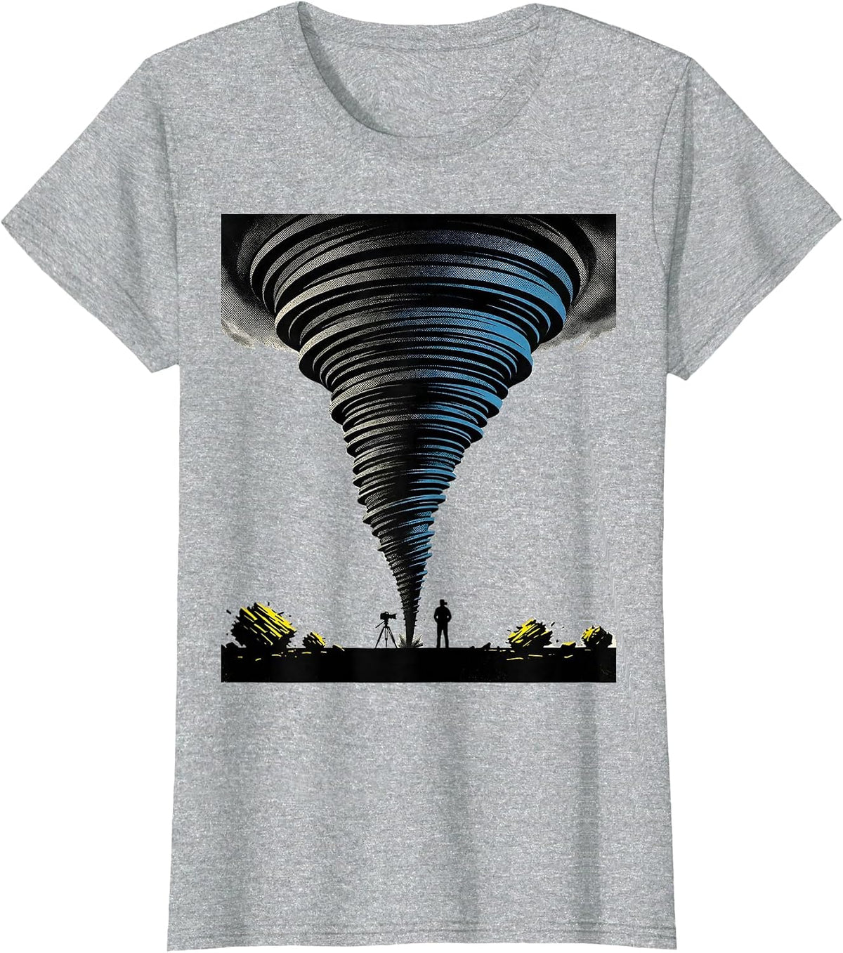 Women's Towering Tornado Storm Chaser Meteorology Humor T-Shirt - Heather Grey
