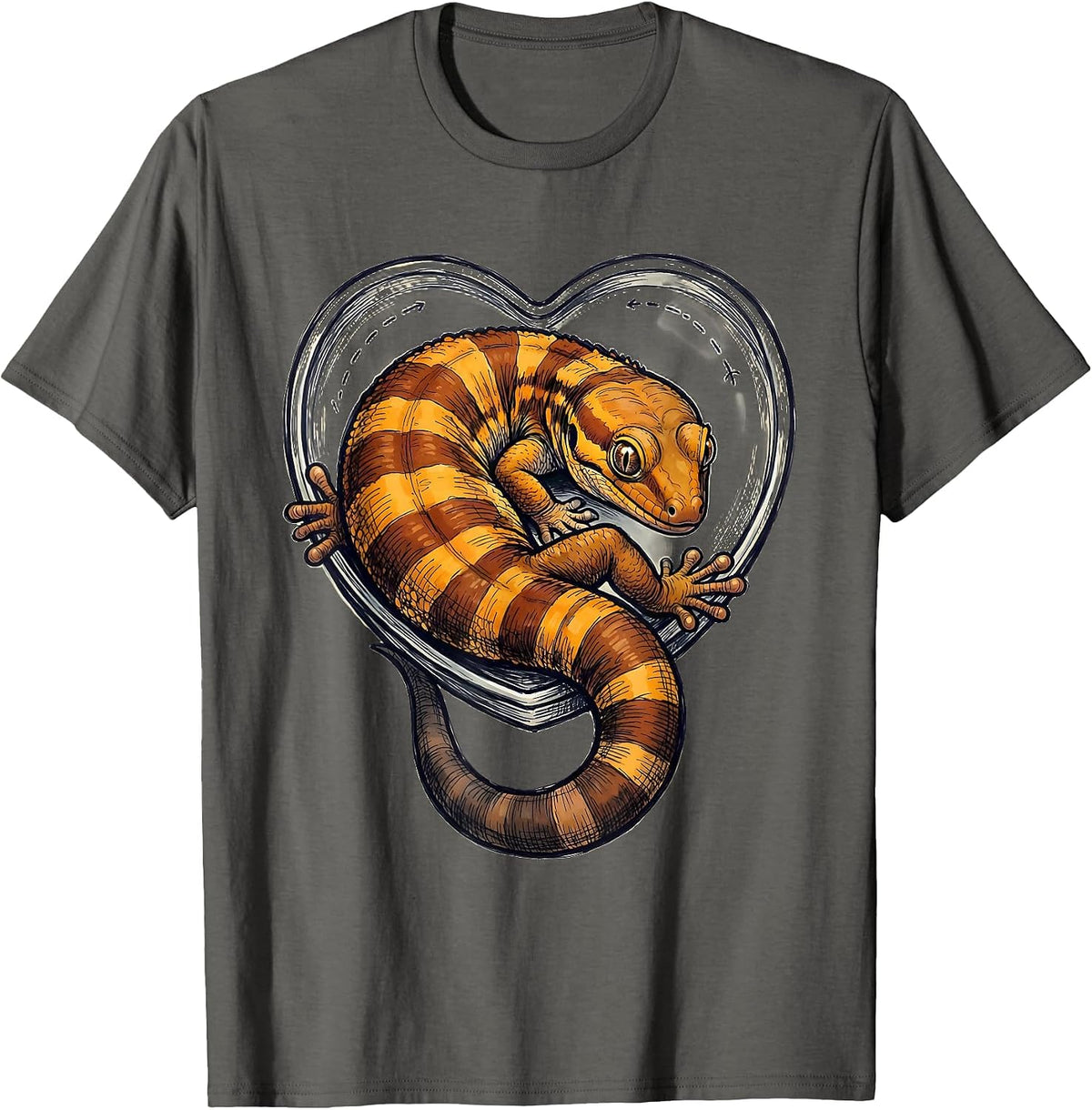 African Fat-Tailed Gecko Reptile Lover Pet Owner T-Shirt - Asphalt Grey
