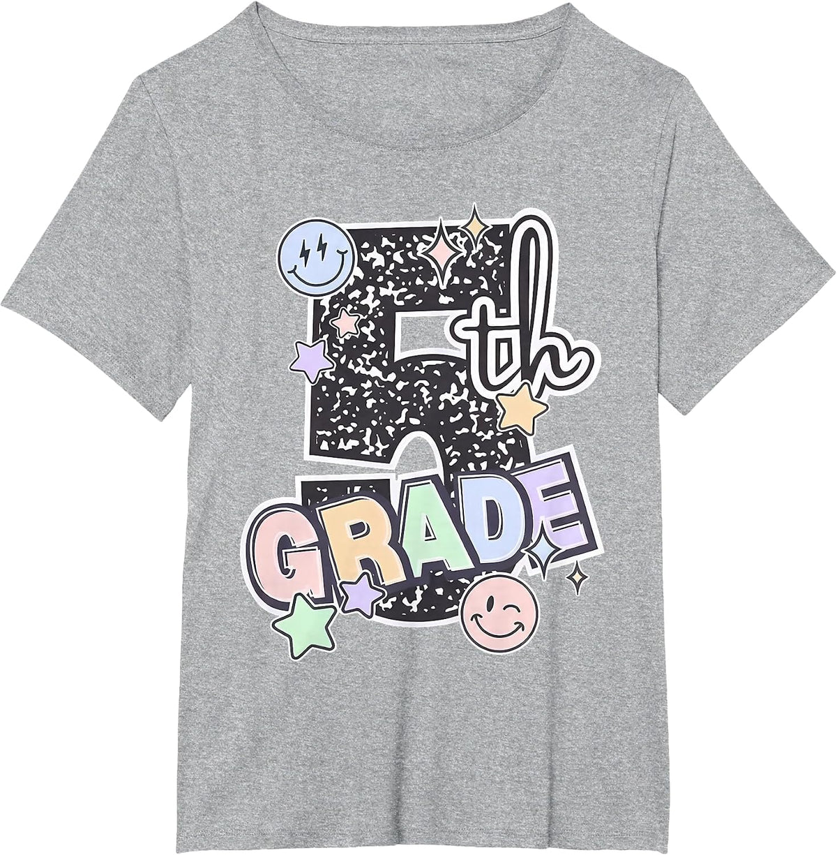 Fifth Grade 5th Grade Composition Notebook Teachers T-Shirt - Heather Grey