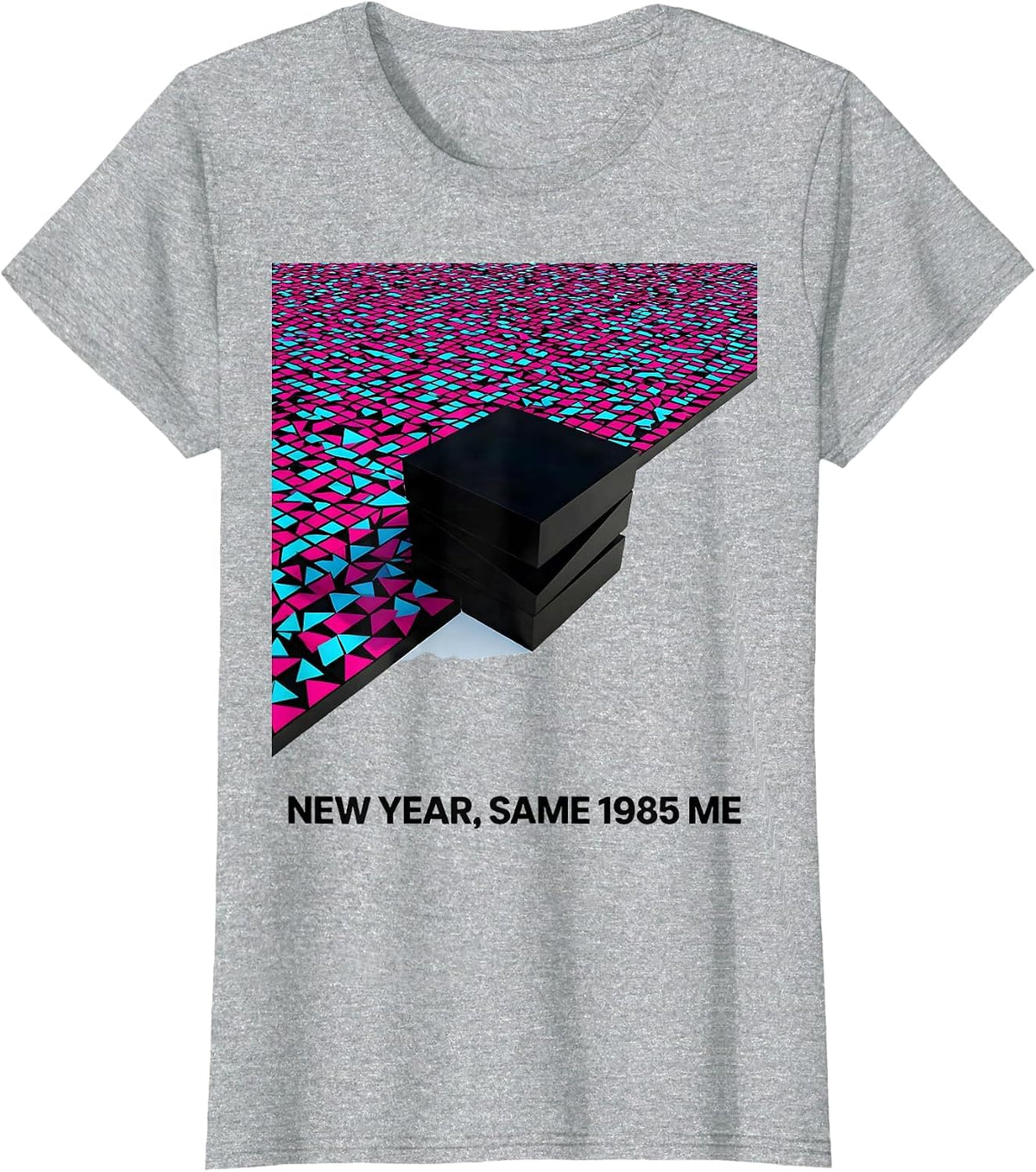 Women's New Year, Same 1985 Me Retro 80s Party Costume Throwback T-Shirt - Heather Grey