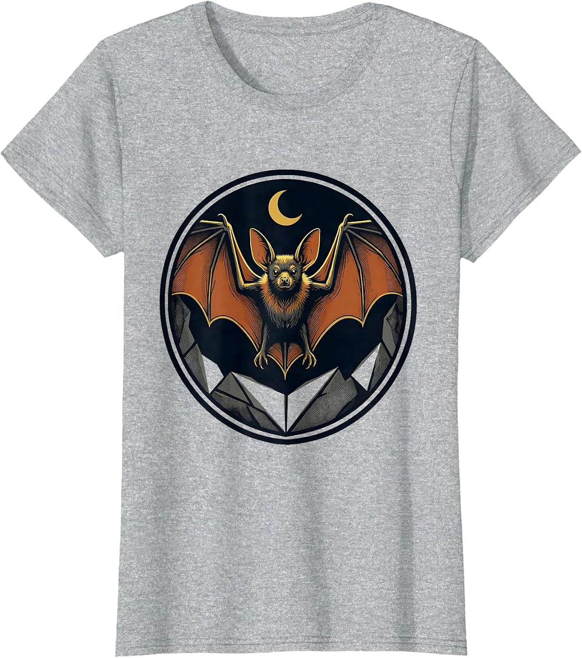 Bat Cave Screenprint Poster Wildlife Conservation T-Shirt - Heather Grey