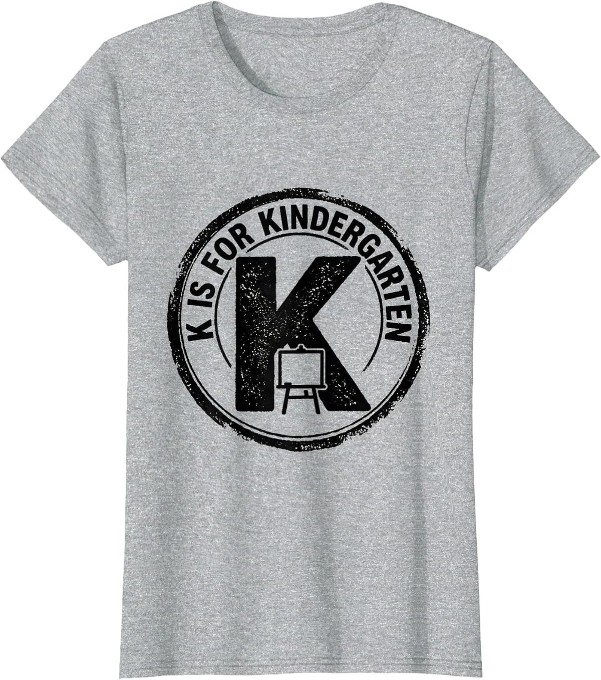 K Is For Kindergarten Teacher Back To School Rubber Stamp T-Shirt - Heather Grey