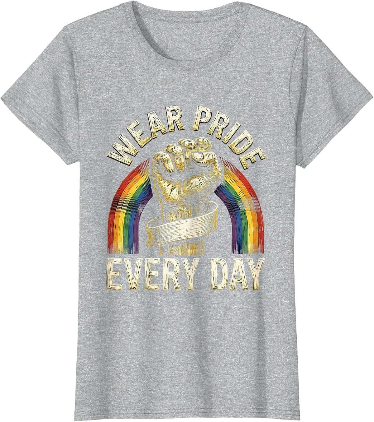 Wear Pride Every Day Men's Pride Design T-Shirt - Heather Grey