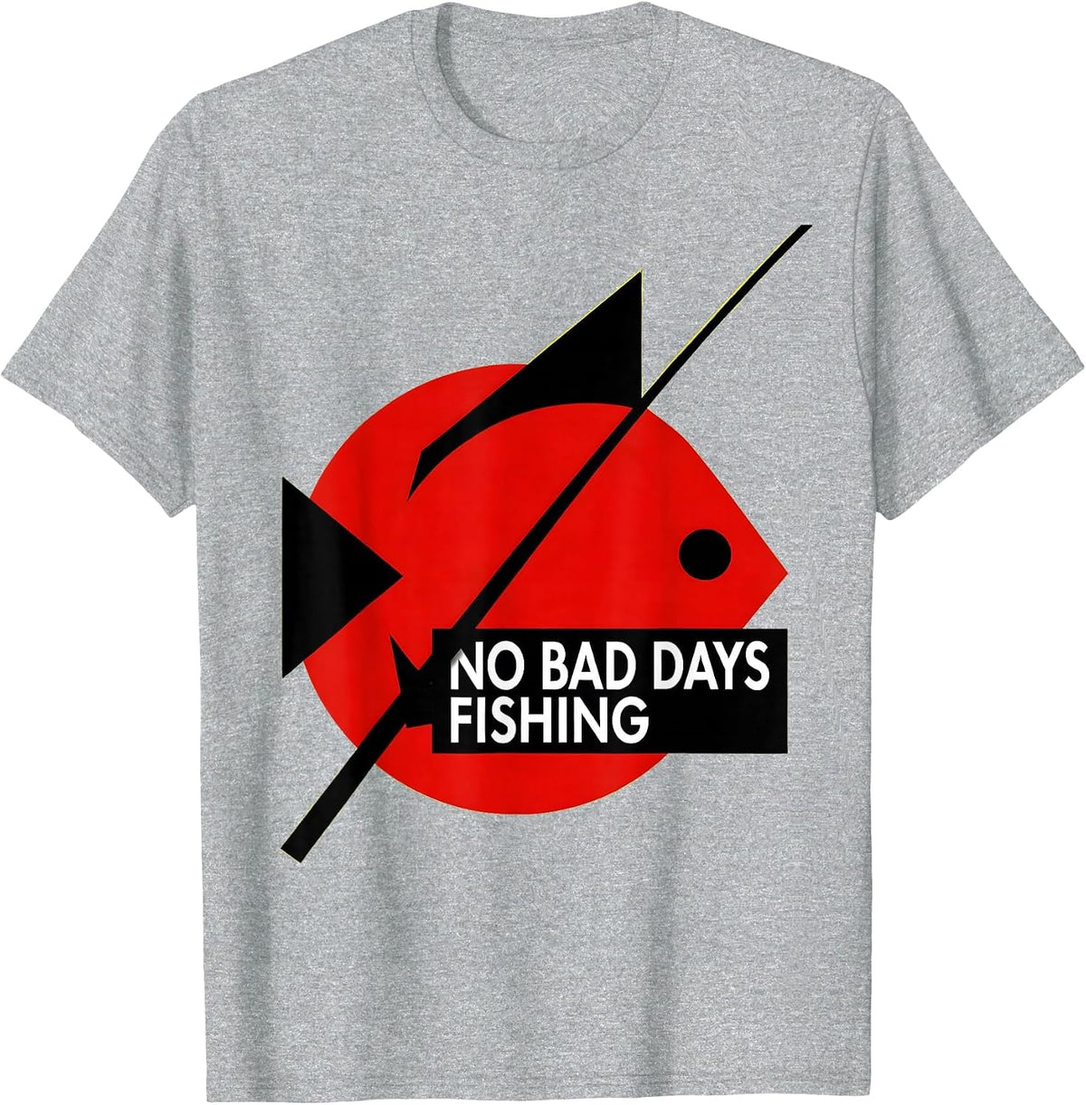 Men's No Bad Days Fishing Graphic Design T-Shirt - Heather Grey