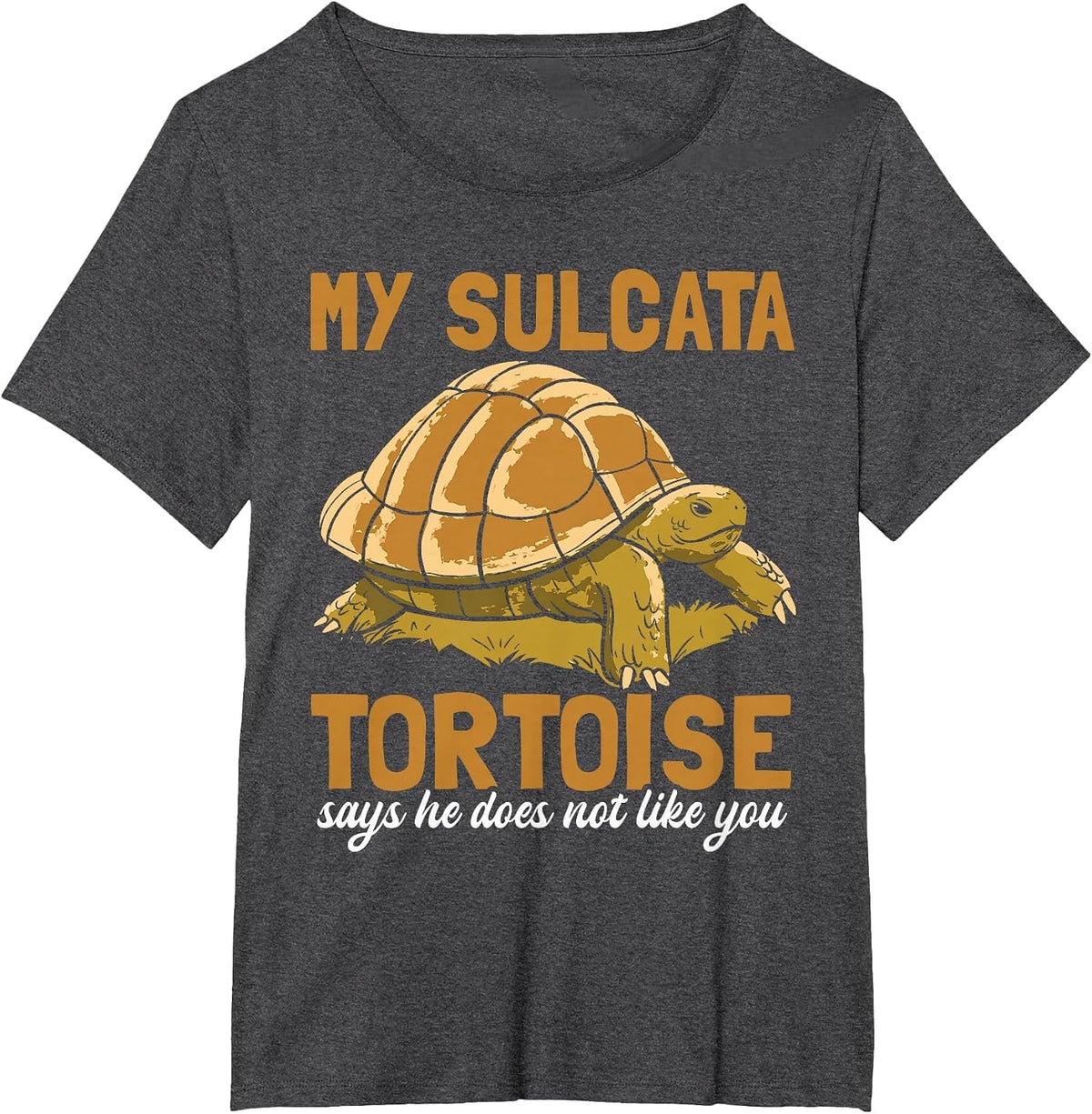 Sulcata Tortoise Funny Turtle African Wild Animal Souvenir T-Shirt - Dark Heather Grey