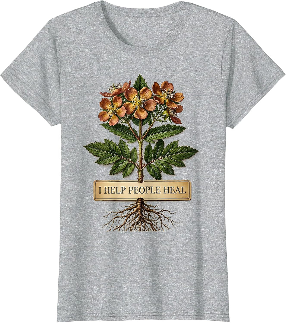 I Help People Heal Counselor Design T-Shirt - Heather Grey