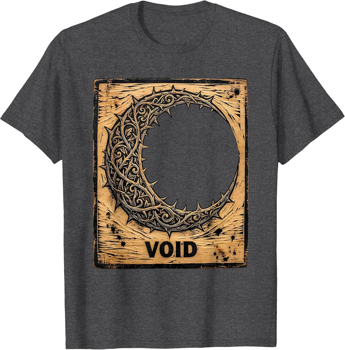 Void Distressed Y2K Grunge Alt Gothic Vintage Graphic T-Shirt - Dark Heather Grey