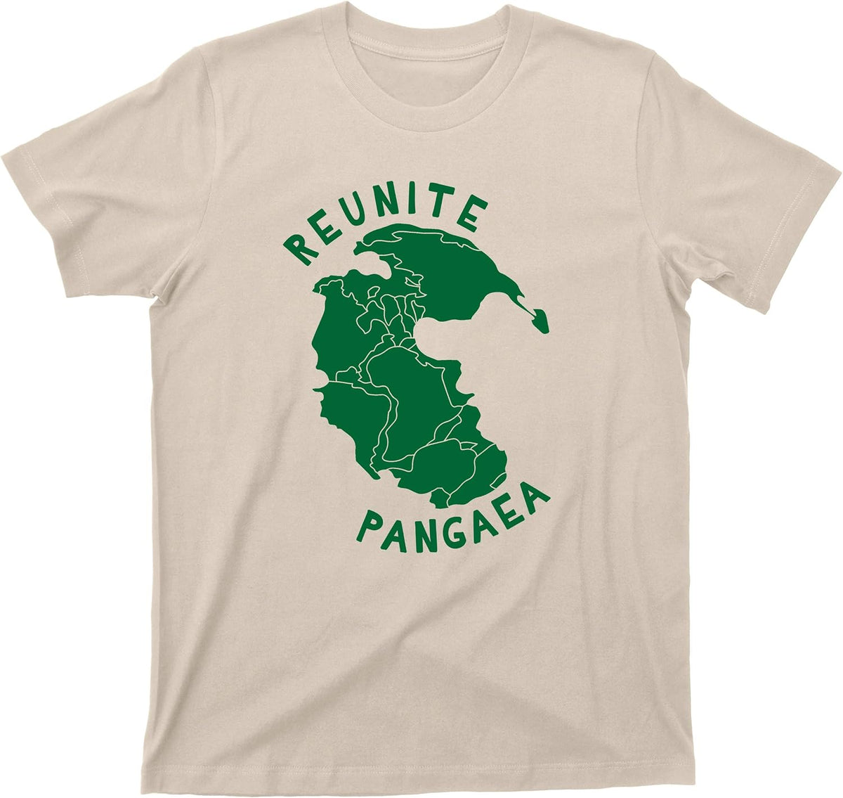 Reunite Pangaea T Shirt Pangea Jurassic Supercontinent Mother Earth Tee - Sand
