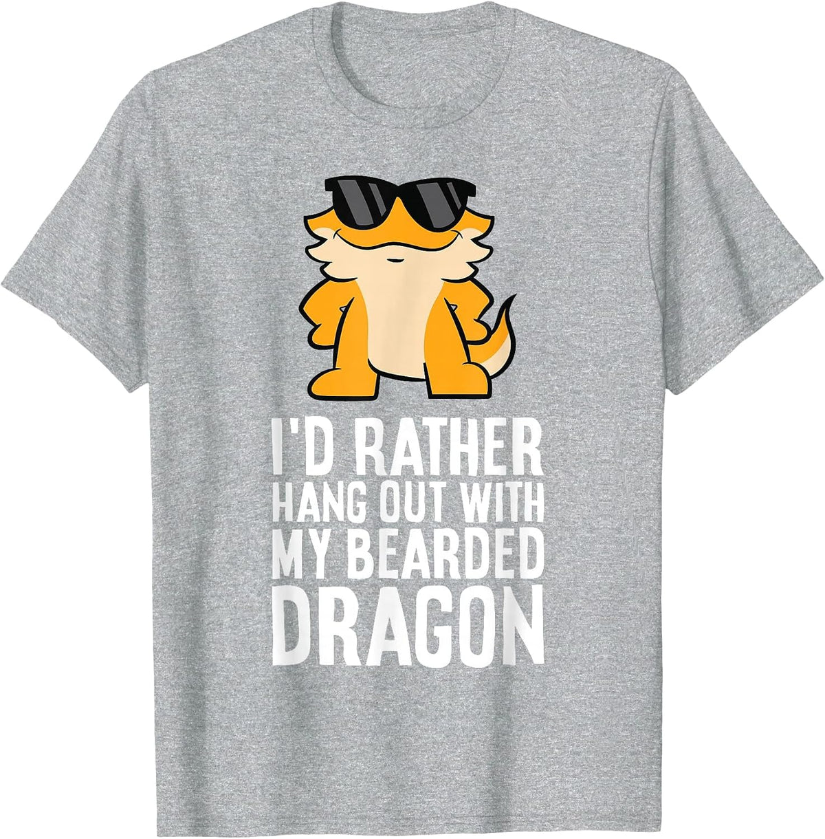 I'd Rather Hang Out with My Bearded Dragon T-Shirt - Heather Grey