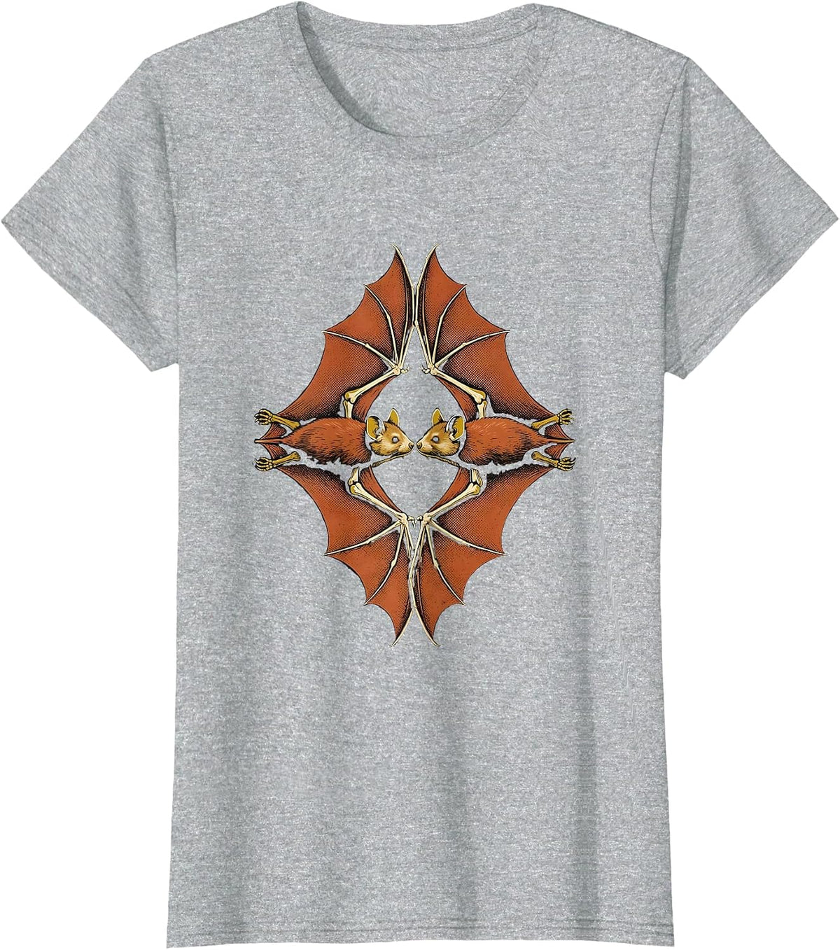 Bats Vintage Retro Gothic Bat Lover Halloween T-Shirt - Heather Grey