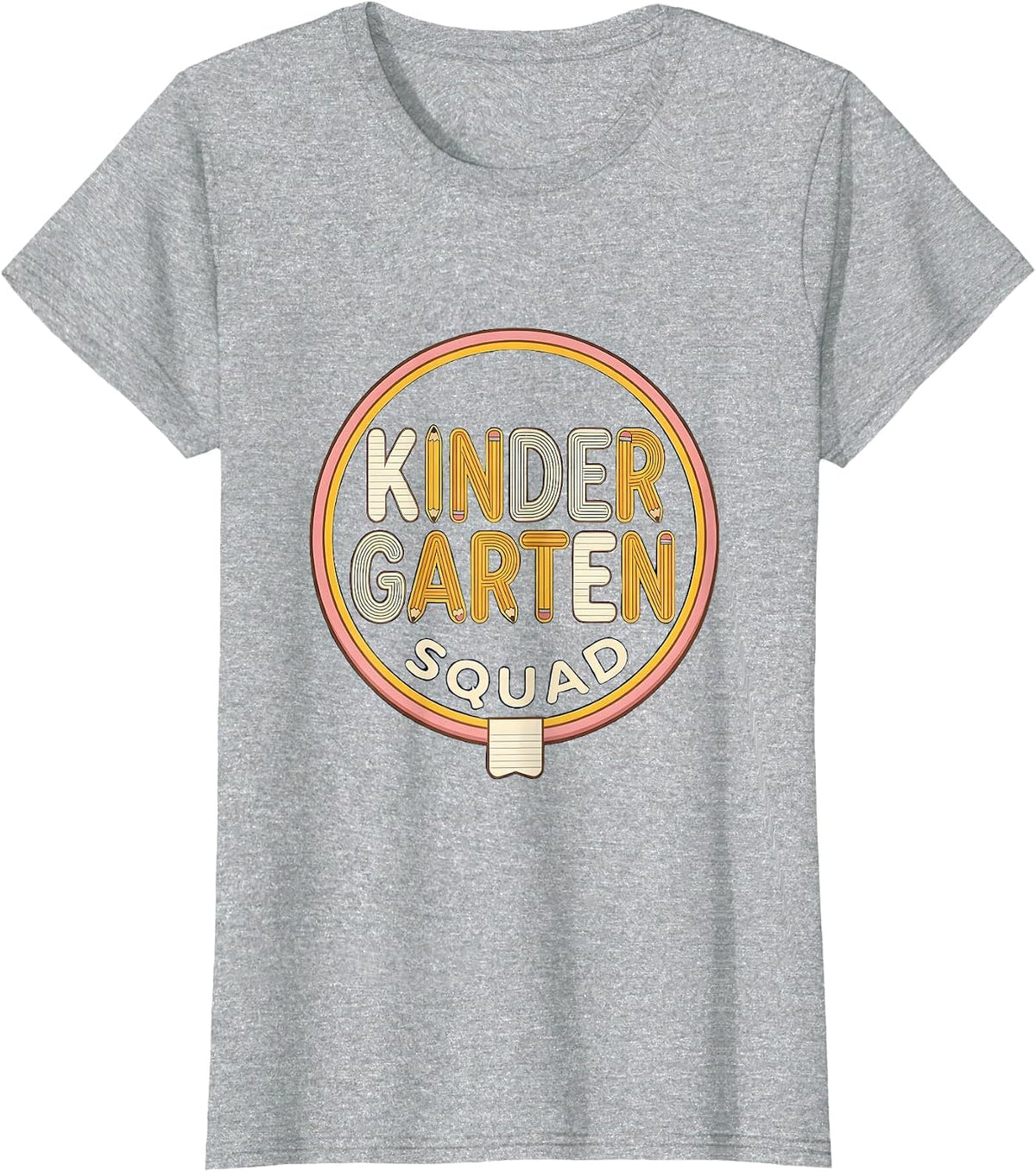 Kindergarten Squad Cheerful Back To School Teacher Student T-Shirt - Heather Grey