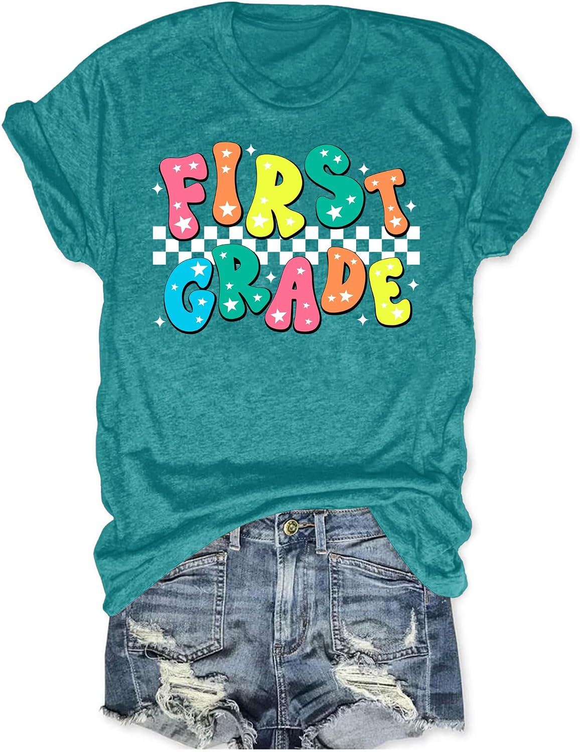 First Grade Teacher Shirts for Women: Teach Life T-Shirts Tops Teaching Gifts Inspiration Blouse Tees - Green1