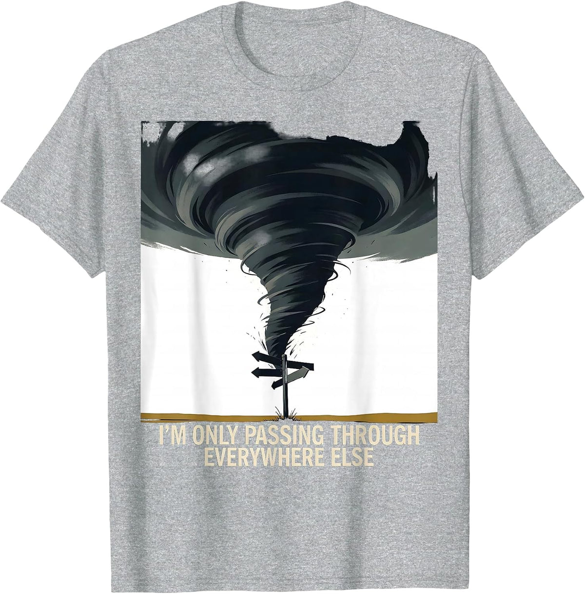 Men's I'm Only Passing Through Everywhere Else Tornado Chaser T-Shirt - Heather Grey