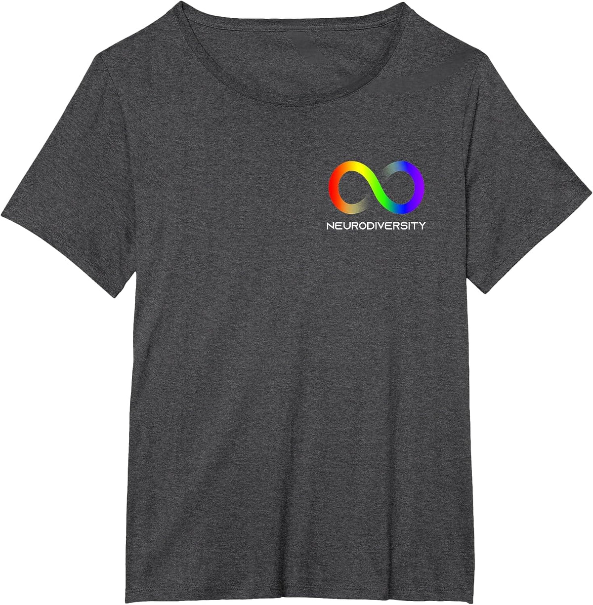 Embrace Neurodiversity Autism ADHD ASD Infinity Rainbow T-Shirt - Dark Heather Grey