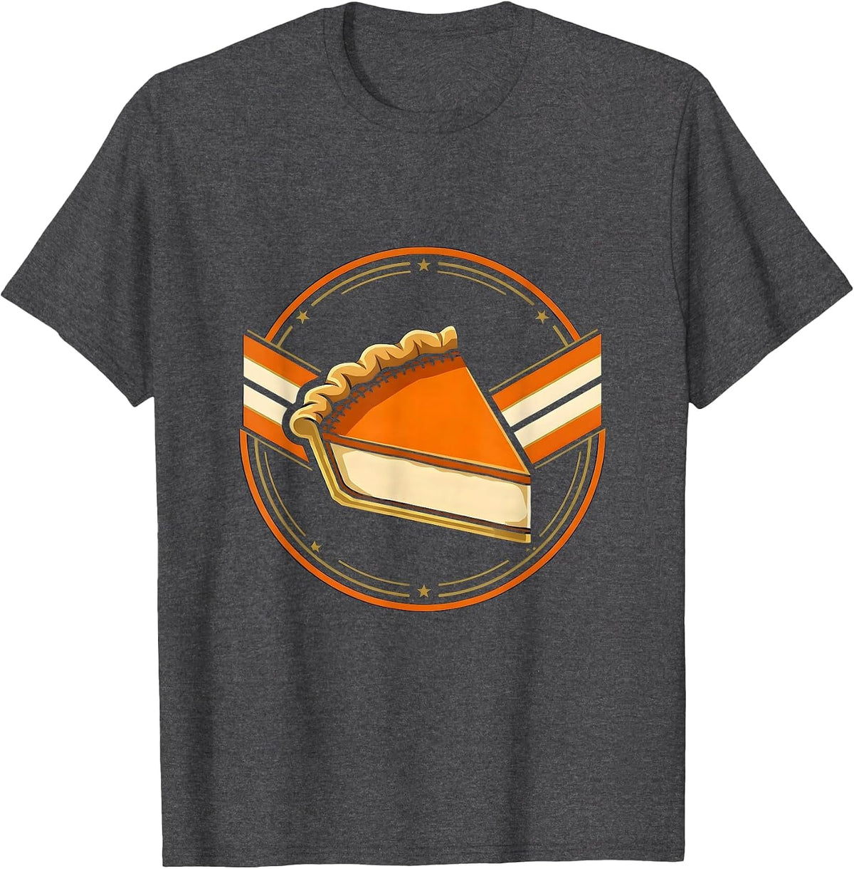 Men's Pumpkin Pie Wedge Sports Humor Thanksgiving T-Shirt - Dark Heather Grey