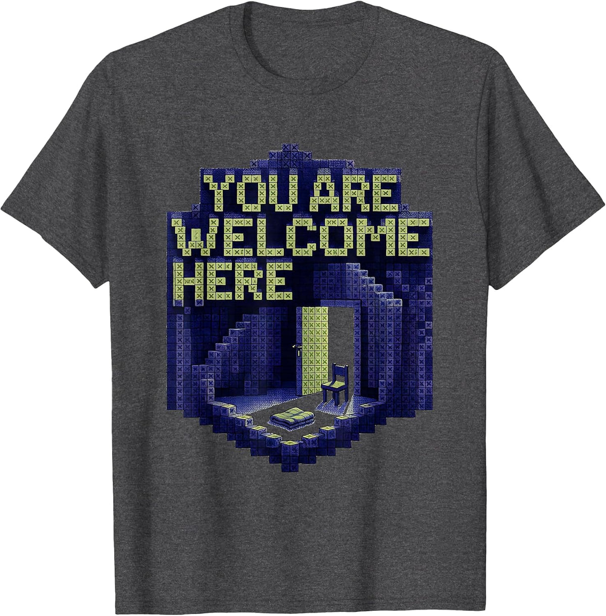 You Are Welcome Here Supportive Counselor Mental Health T-Shirt - Dark Heather Grey