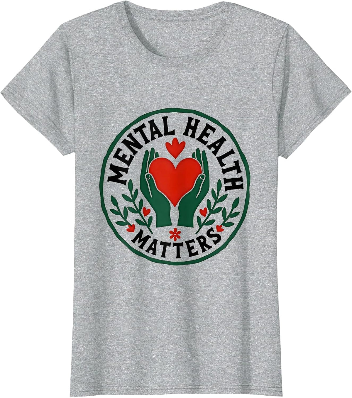Mental Health Matters School Counselor Design T-Shirt - Heather Grey