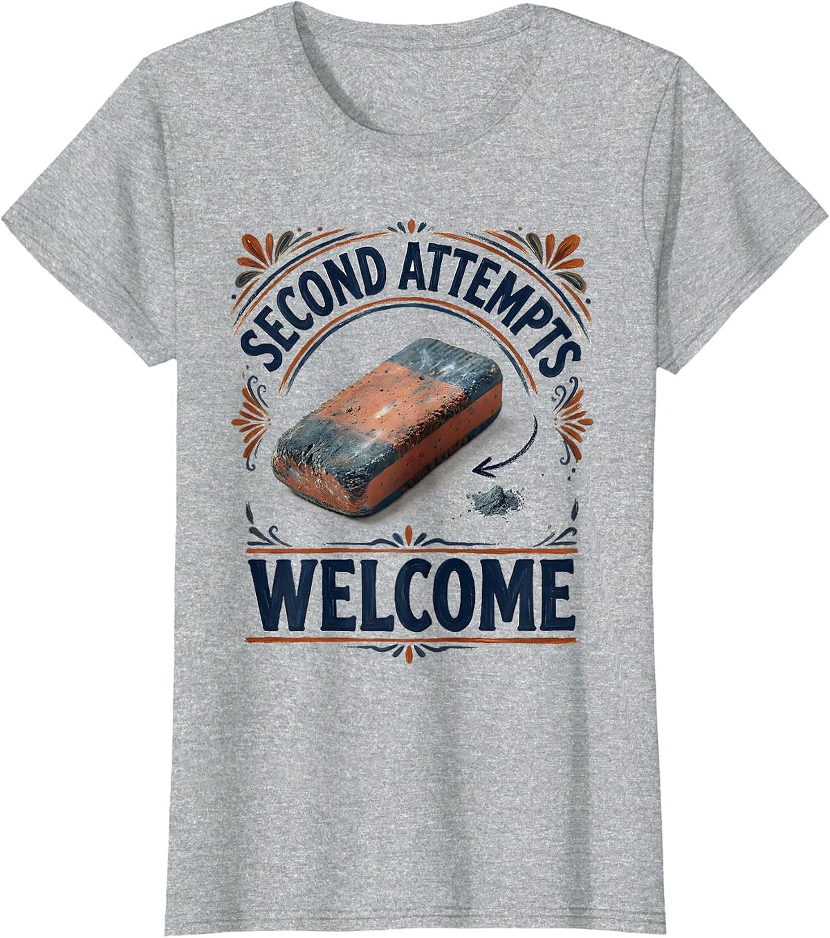 Second Attempts Welcome Folk Art Teacher Back To School T-Shirt - Heather Grey