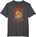 Corn Dawg Funny Farm Humor Ketchup Drip Graphic T-Shirt - Dark Heather Grey