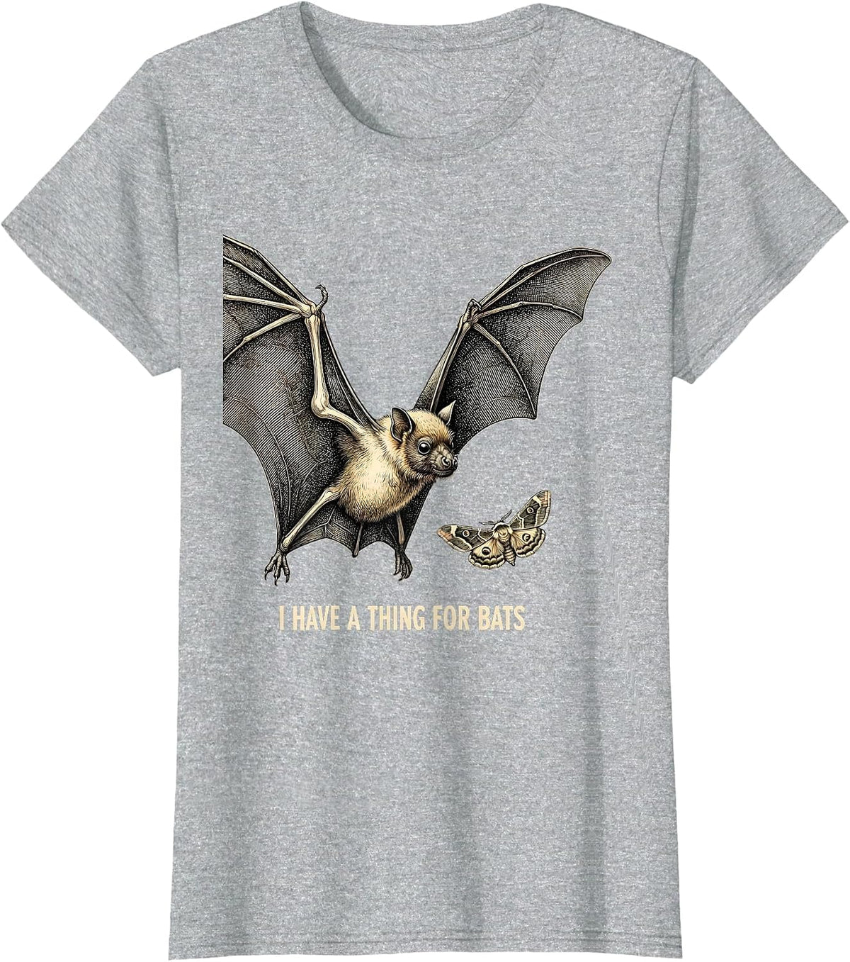 Women's I Have A Thing For Bats Funny Bat Lover Wildlife T-Shirt - Heather Grey
