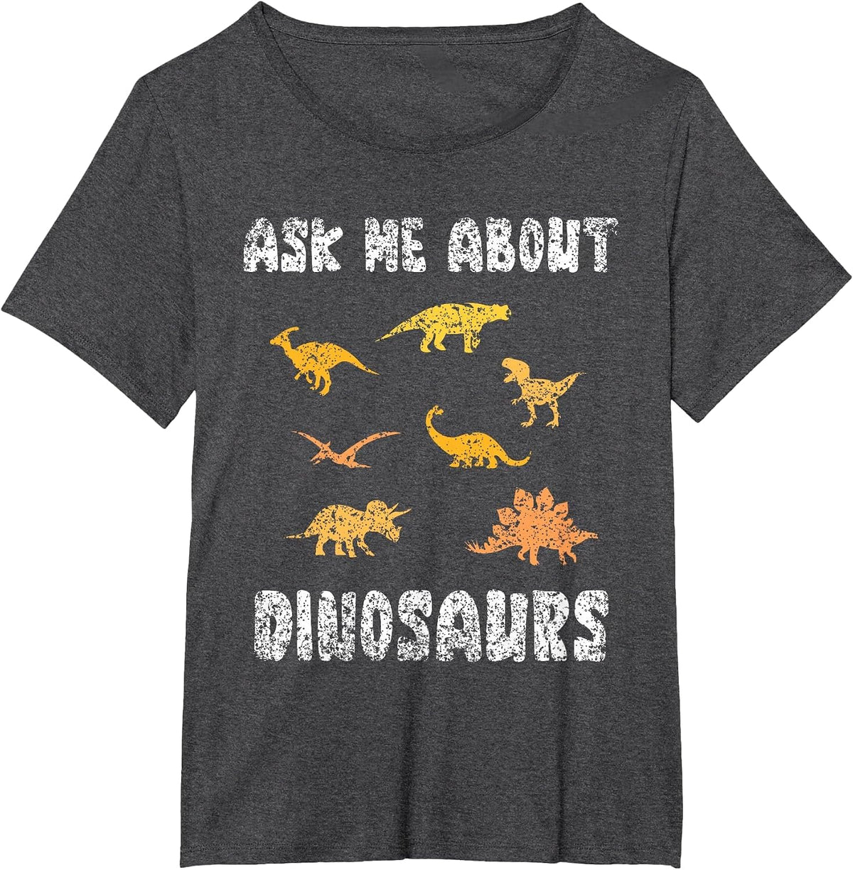 Ask Me About Dinosaurs Cute Lover Kids Dinosaur T-Shirt - Dark Heather Grey
