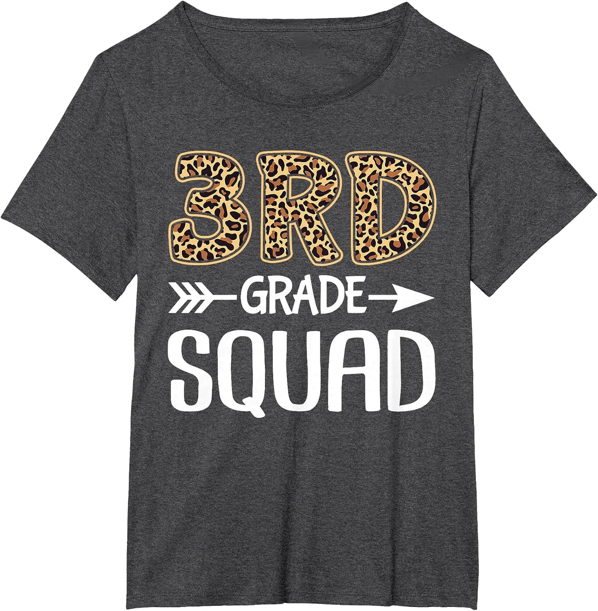 3rd Grade Squad Leopard Third Grade Teacher Student T-Shirt - Dark Heather Grey