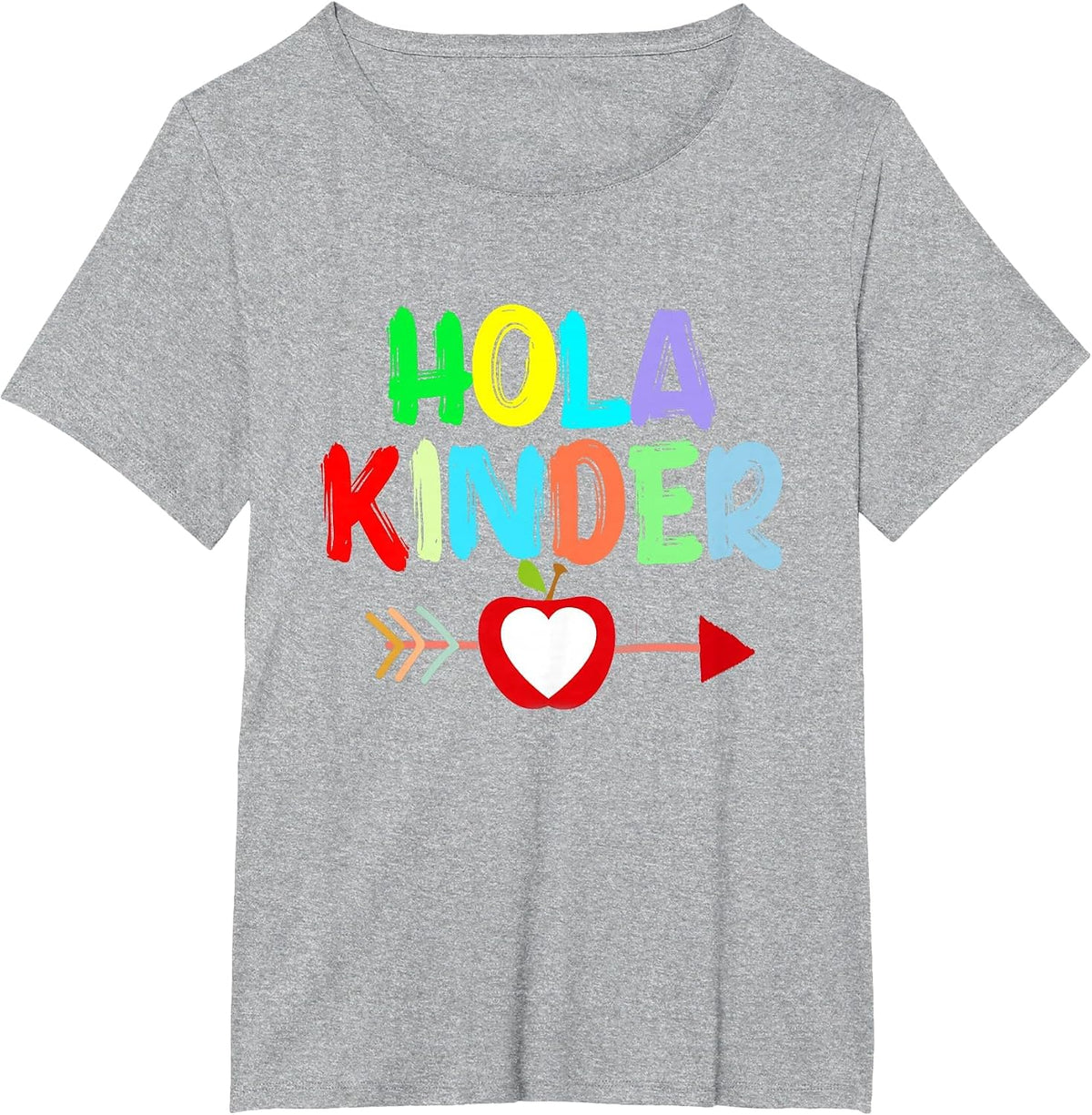 Hola Kinder Primer Día De Kindergarten in Spanish T-Shirt - Heather Grey