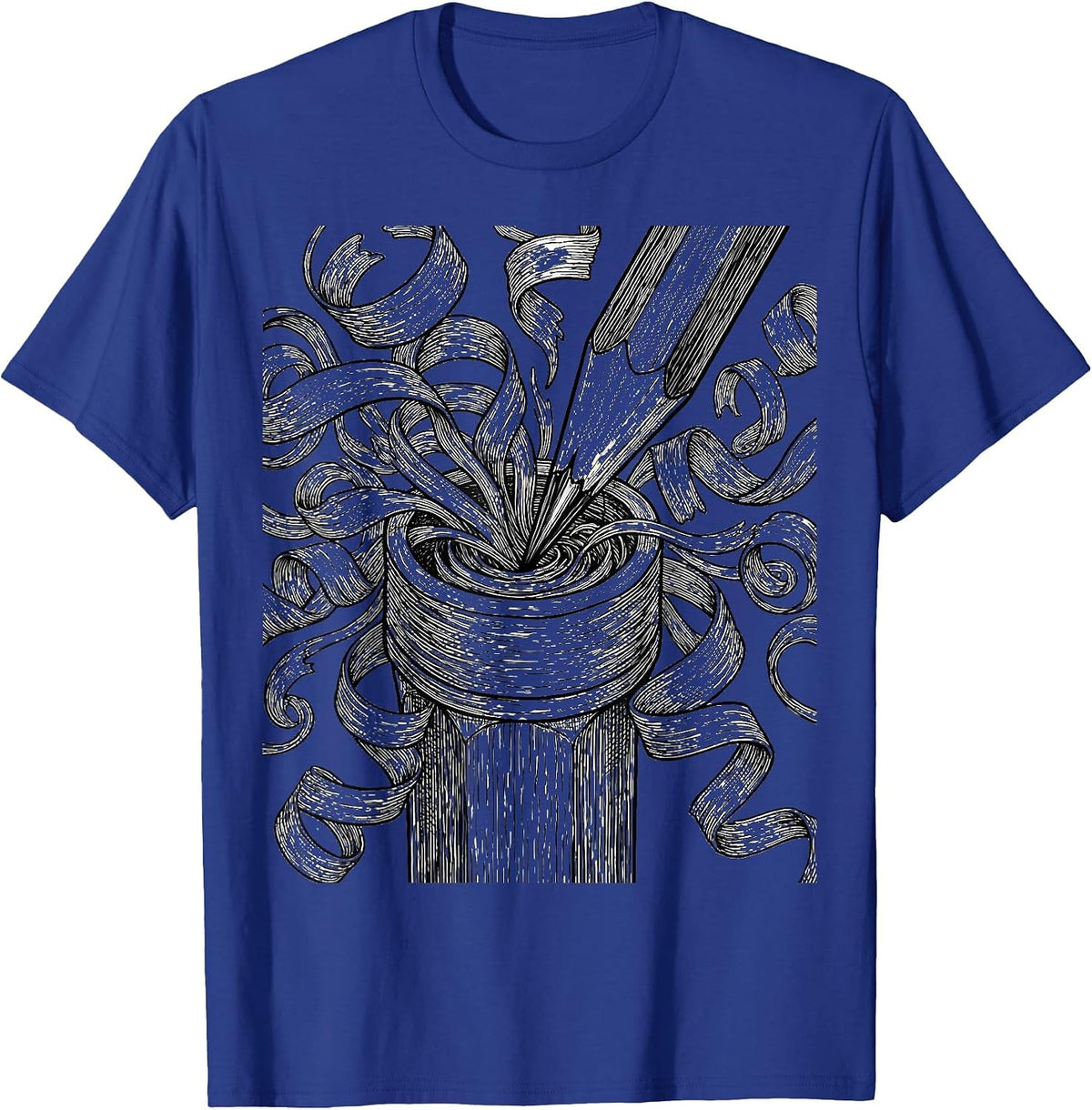 Men's Art Teacher Pencil Sharpener Graphic T-Shirt - Royal Blue
