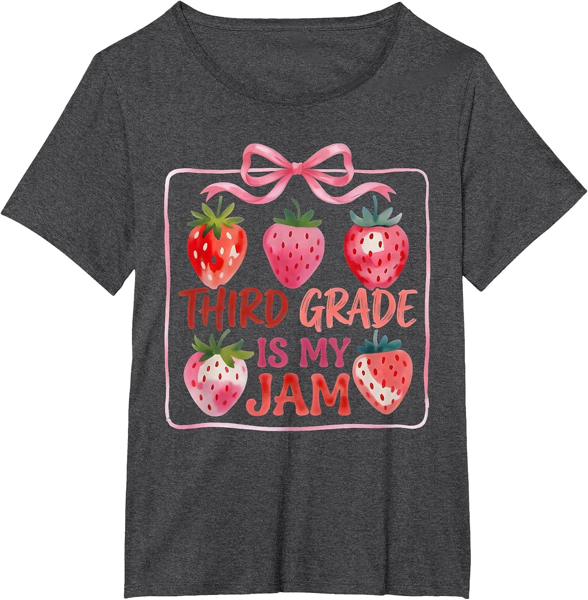 Third 3rd Grade is My Jam for Teacher Women Back to School T-Shirt - Dark Heather Grey