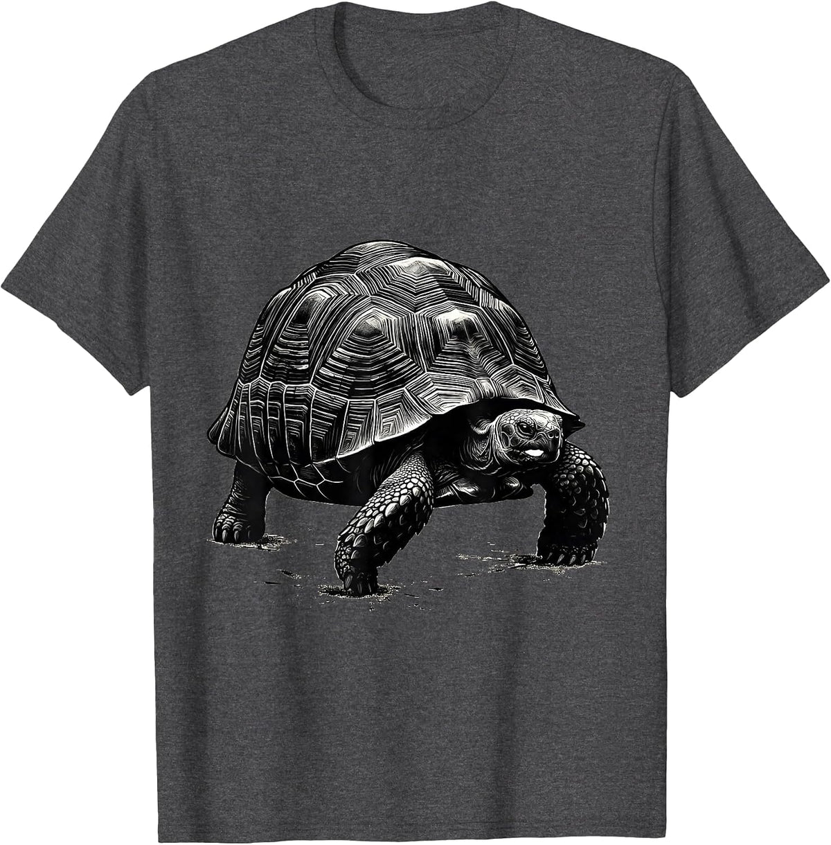 Men's Compact Tortoise Scratchboard Funny Turtle Lover Gift T-Shirt - Dark Heather Grey