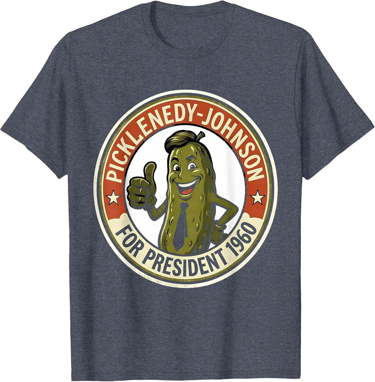 Picklenedy-Johnson For President 1960 Retro Political T-Shirt - Heather Blue