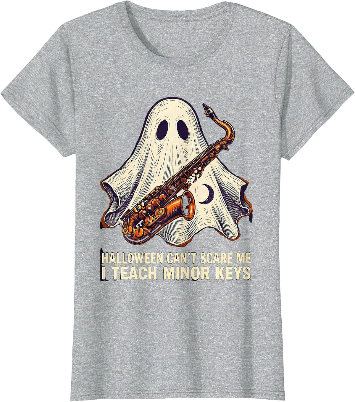 Halloween Can't Scare Me, I Teach Minor Keys Teacher T-Shirt - Heather Grey