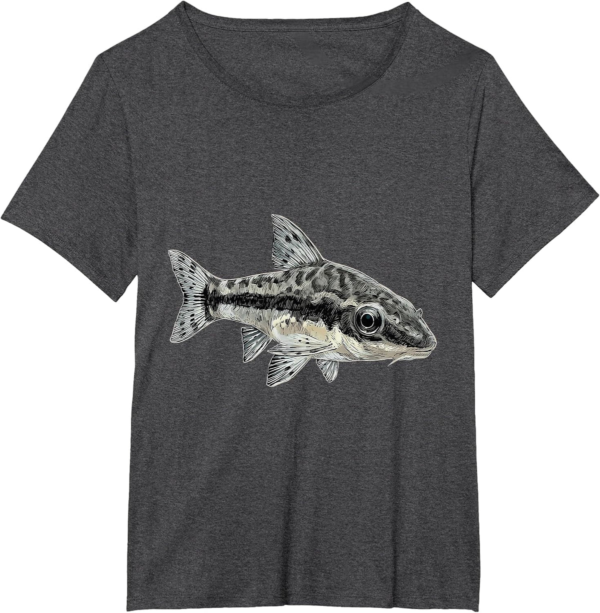 Otocinclus Catfish Otocinclus sp. Freshwater Aquarium T-Shirt - Dark Heather Grey
