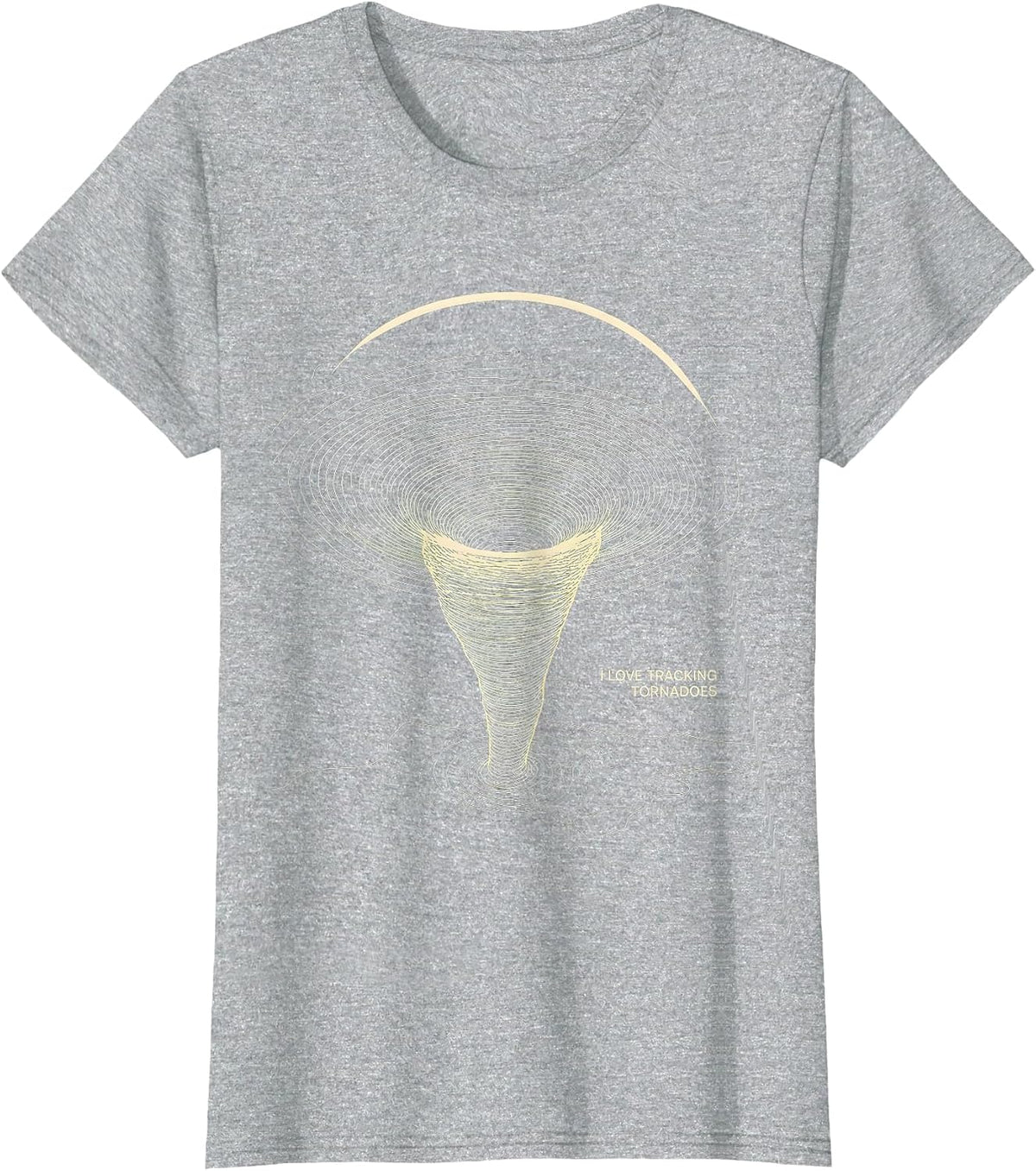 I Love Tracking Tornadoes Topographic Contour Storm Chaser T-Shirt - Heather Grey