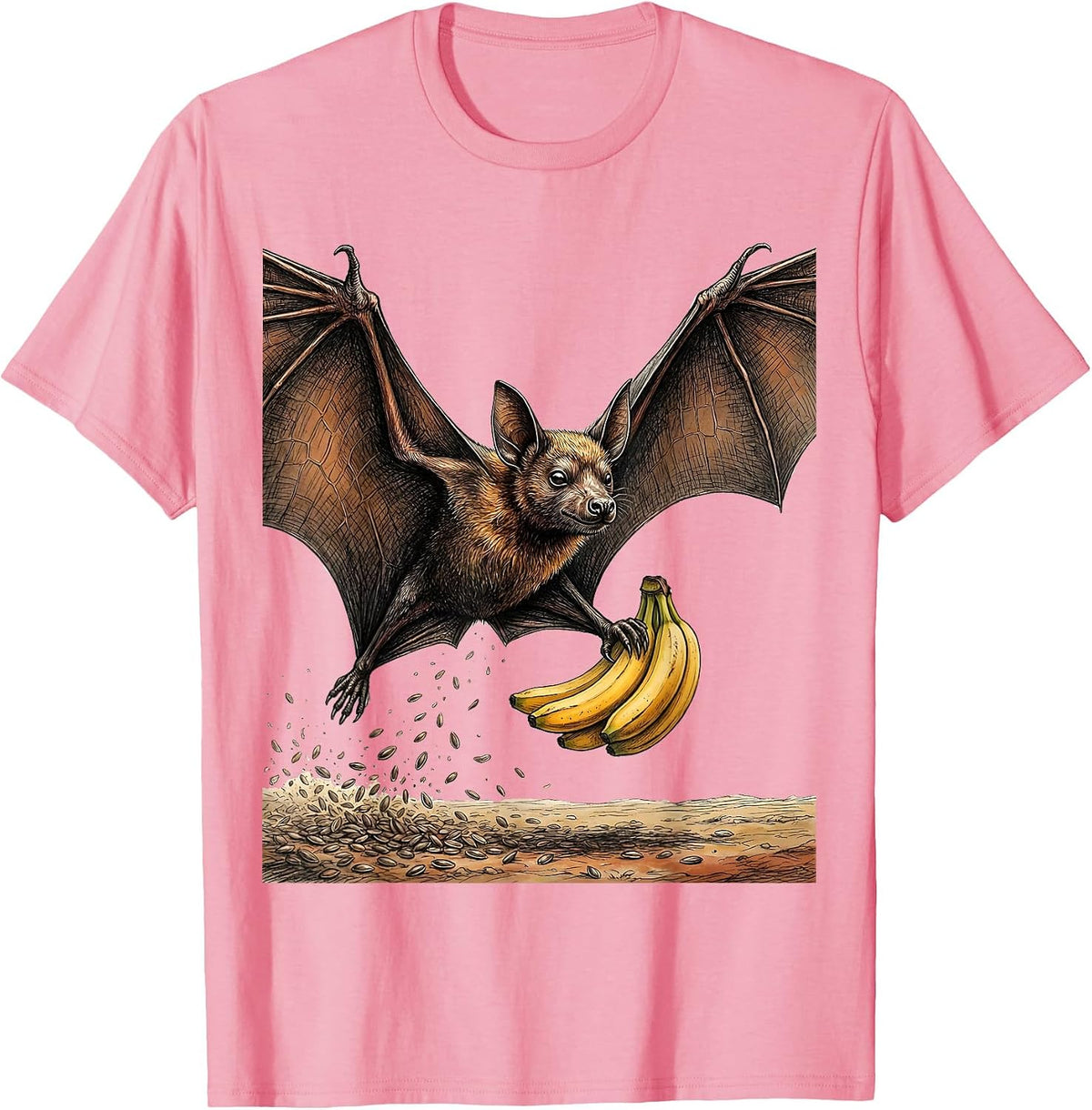 Men's Fruit Bat Nature Lover Halloween Bat Enthusiast T-Shirt - Pink