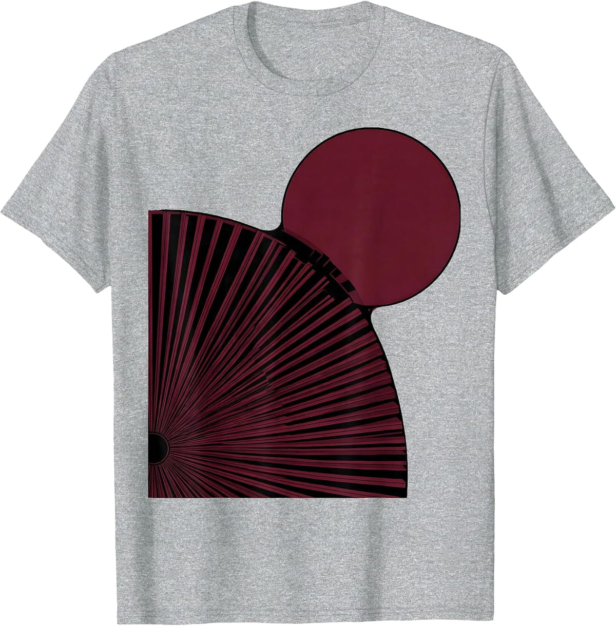 Men's Radial Fan Geometric Cranberry Sauce Thanksgiving Food Humor T-Shirt - Heather Grey