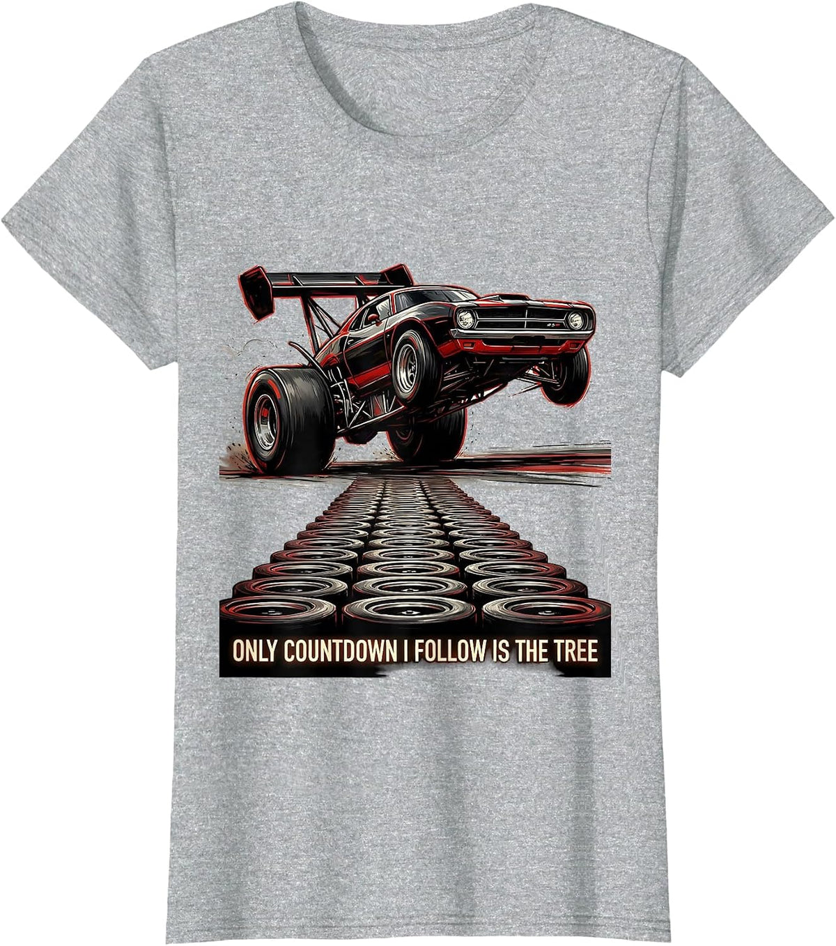 Only Countdown I Follow Is The Tree Funny RC Car Drag Racing T-Shirt - Heather Grey