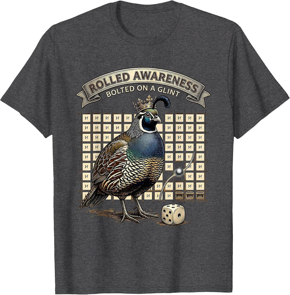 Men's Rolled Awareness Bolted On A Glint Funny Autistic ADHD Meme T-Shirt - Dark Heather Grey
