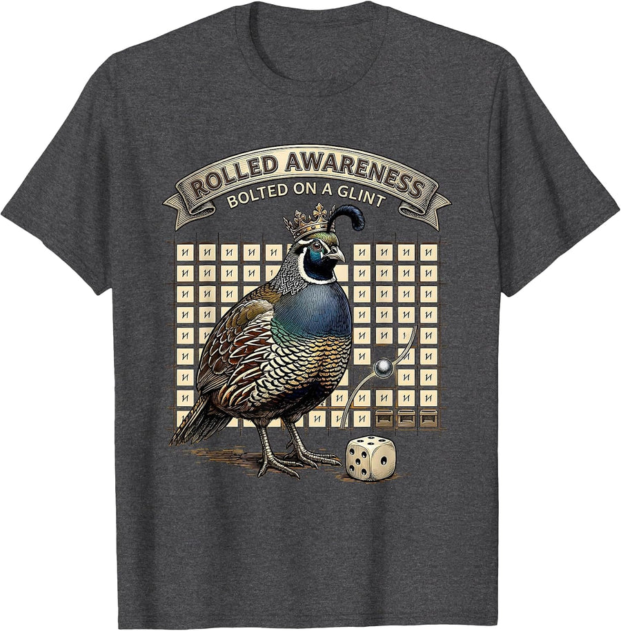 Men's Rolled Awareness Bolted On A Glint Funny Autistic ADHD Meme T-Shirt - Dark Heather Grey