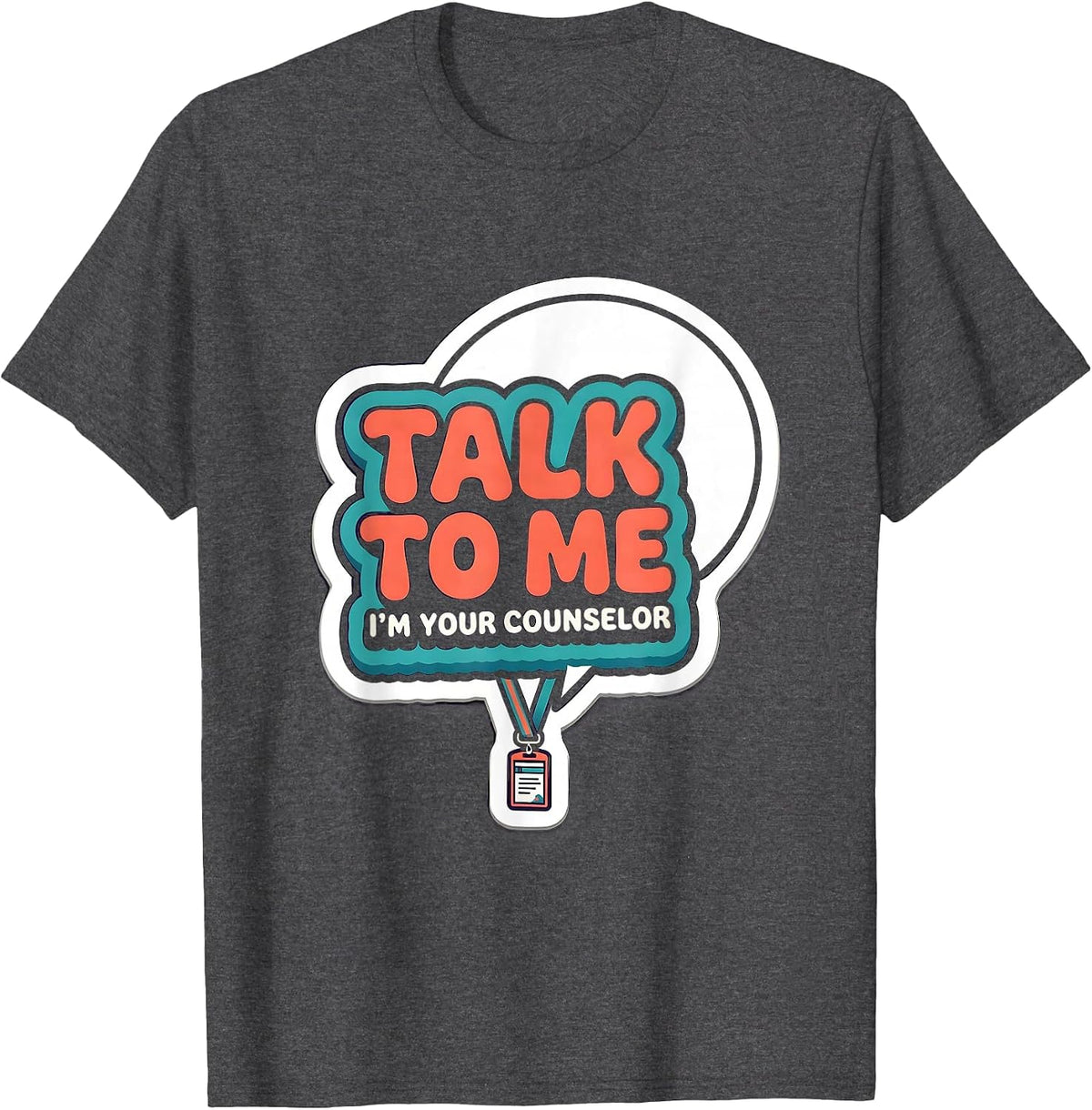 Men's Talk To Me, I’m Your Counselor Groovy Retro School Counselor T-Shirt - Dark Heather Grey